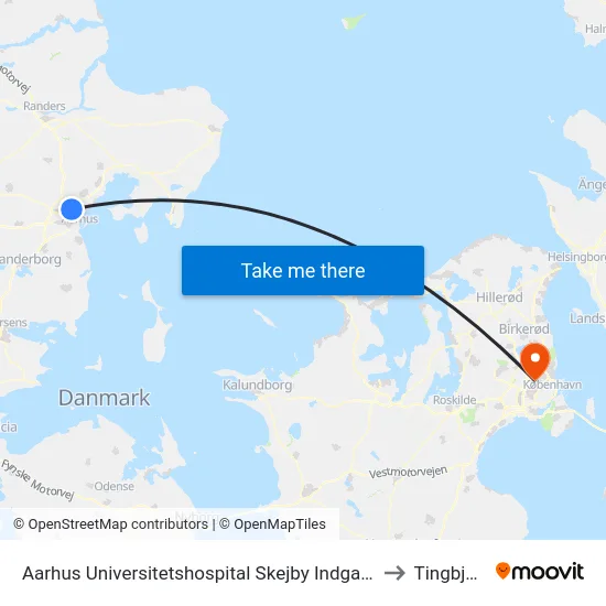 Aarhus Universitetshospital Skejby Indgang G to Tingbjerg map