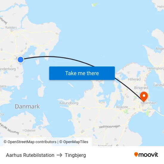 Aarhus Rutebilstation to Tingbjerg map