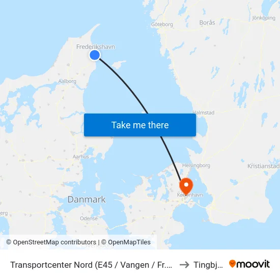 Transportcenter Nord (E45 / Vangen / Fr.Havn K.) to Tingbjerg map