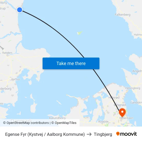 Egense Fyr (Kystvej / Aalborg Kommune) to Tingbjerg map