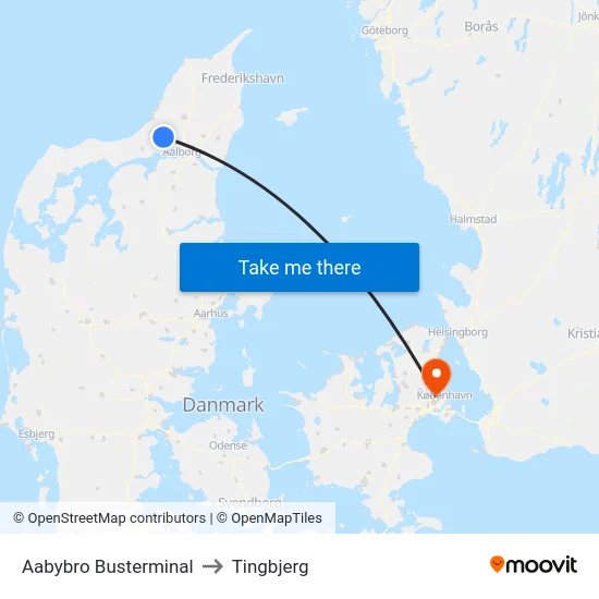 Aabybro Busterminal to Tingbjerg map