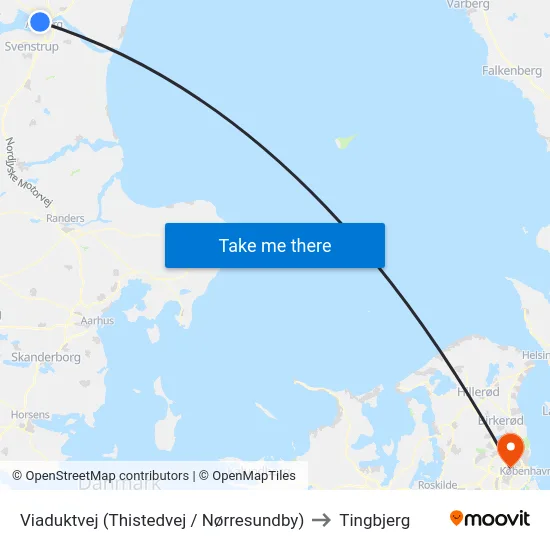 Viaduktvej (Thistedvej / Nørresundby) to Tingbjerg map