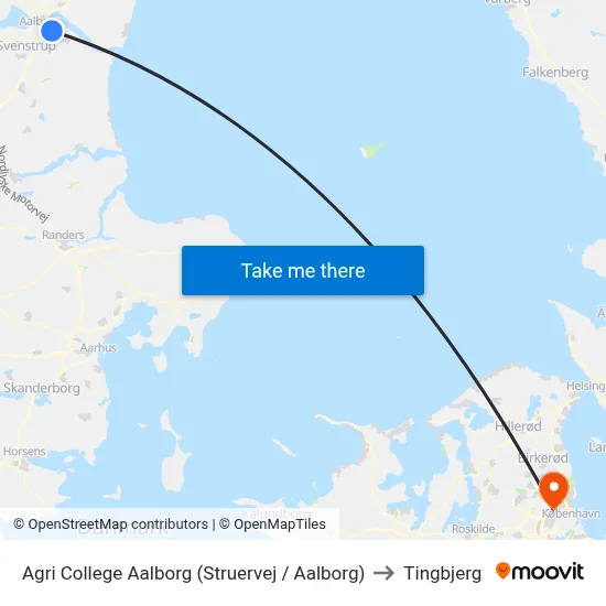 Agri College Aalborg (Struervej / Aalborg) to Tingbjerg map
