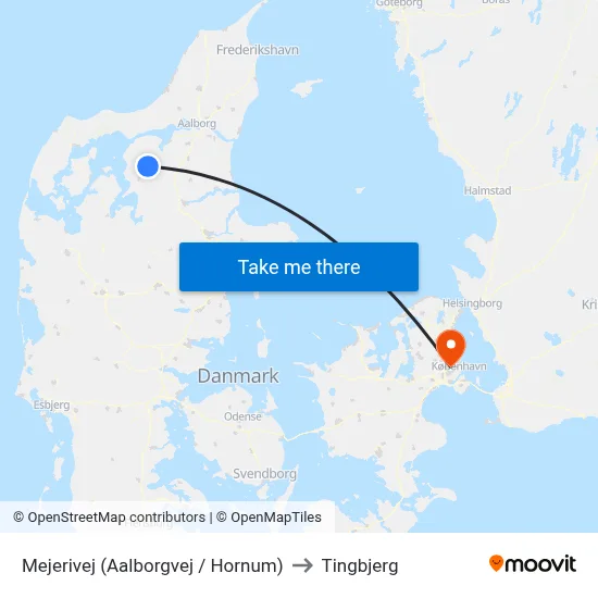 Mejerivej  (Aalborgvej / Hornum) to Tingbjerg map