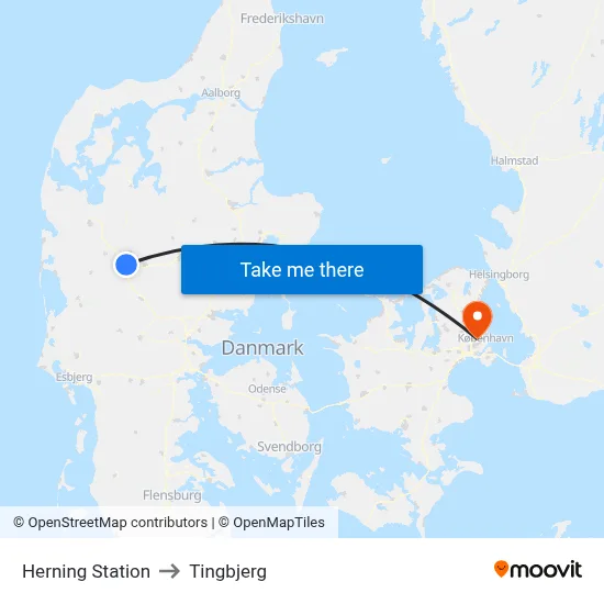 Herning Station to Tingbjerg map