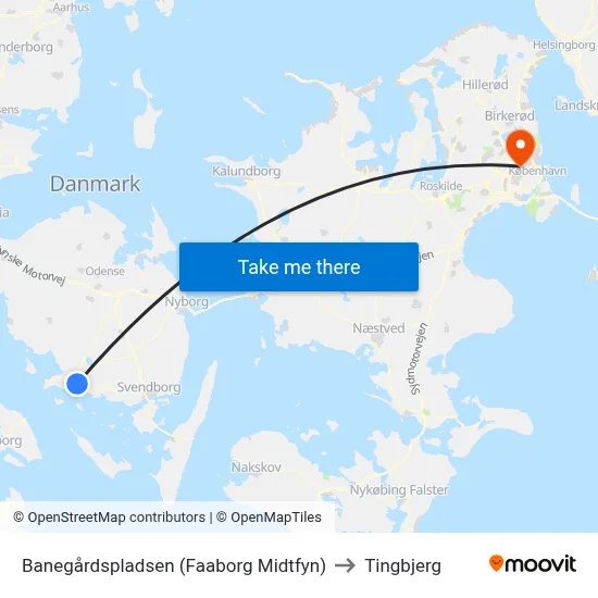 Banegårdspladsen (Faaborg Midtfyn) to Tingbjerg map