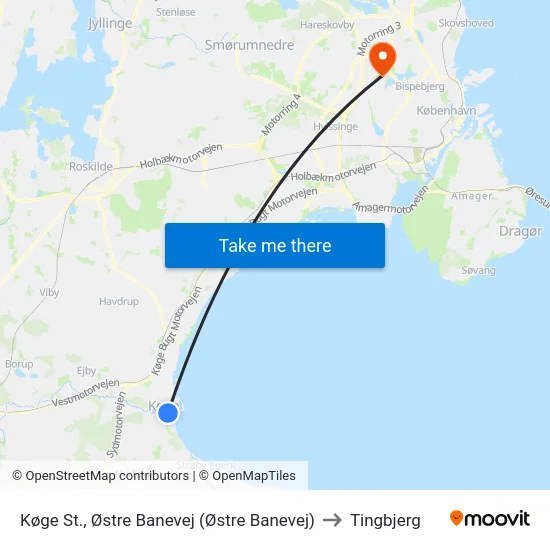 Køge St., Østre Banevej (Østre Banevej) to Tingbjerg map