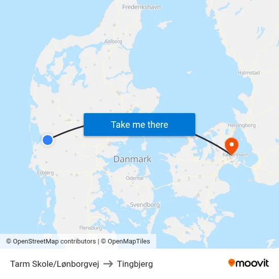 Tarm Skole/Lønborgvej to Tingbjerg map
