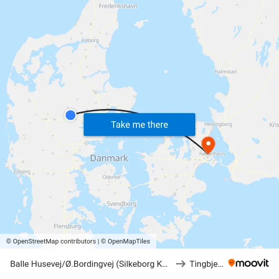 Balle Husevej/Ø.Bordingvej (Silkeborg Kom) to Tingbjerg map