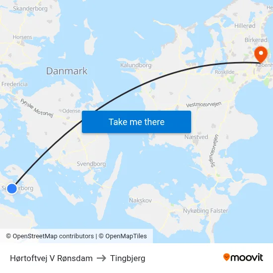 Hørtoftvej V Rønsdam to Tingbjerg map