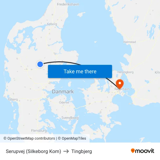Serupvej (Silkeborg Kom) to Tingbjerg map