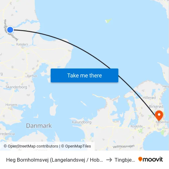 Heg Bornholmsvej (Langelandsvej / Hobro) to Tingbjerg map