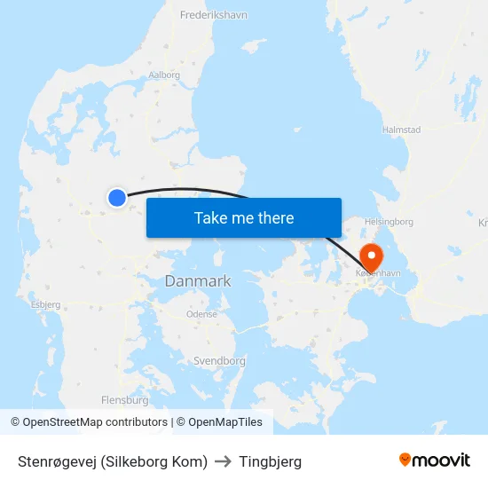 Stenrøgevej (Silkeborg Kom) to Tingbjerg map