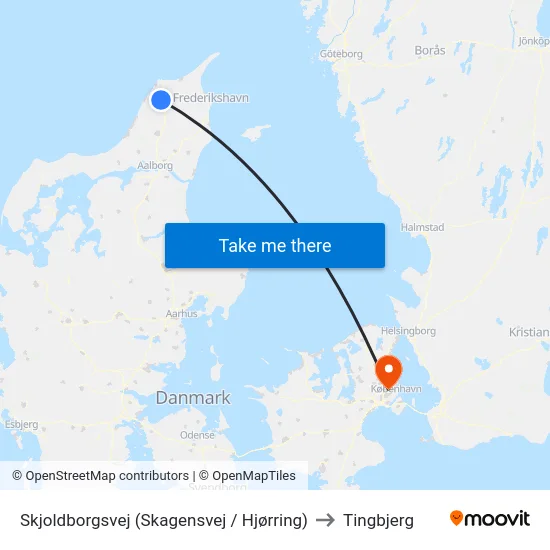 Skjoldborgsvej (Skagensvej / Hjørring) to Tingbjerg map