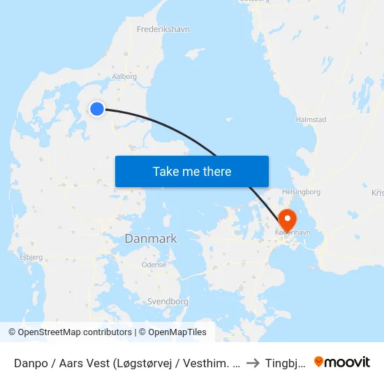 Danpo / Aars Vest (Løgstørvej / Vesthim. Komm) to Tingbjerg map