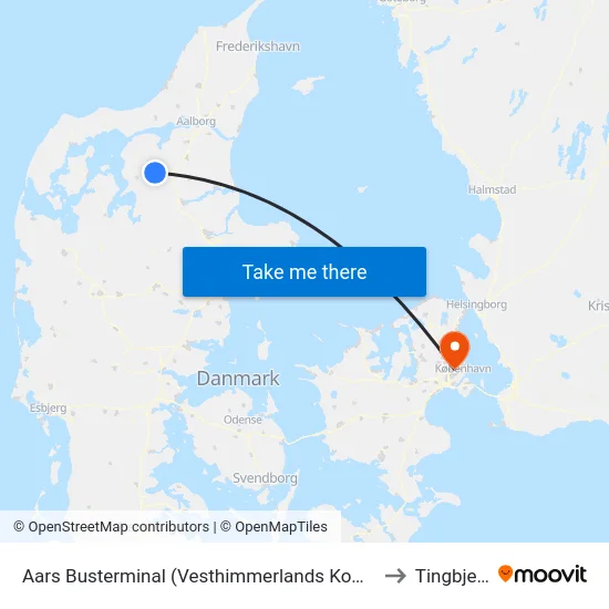 Aars Busterminal (Vesthimmerlands Komm.) to Tingbjerg map
