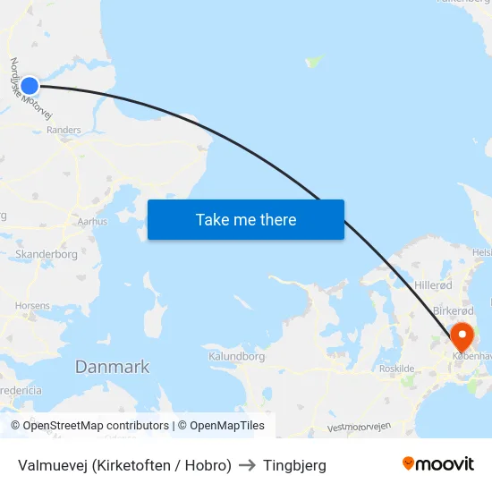 Valmuevej (Kirketoften / Hobro) to Tingbjerg map