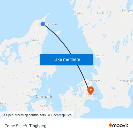 Tolne St. to Tingbjerg map