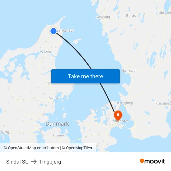 Sindal St. to Tingbjerg map