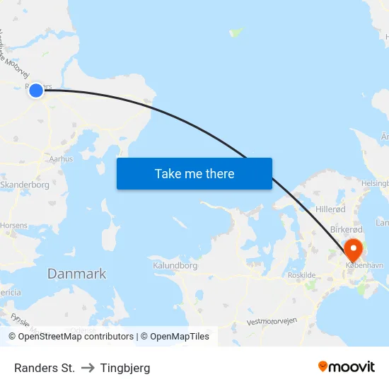 Randers St. to Tingbjerg map