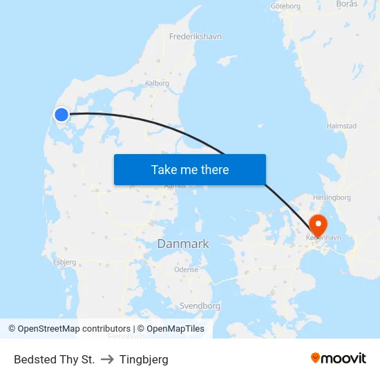 Bedsted Thy St. to Tingbjerg map
