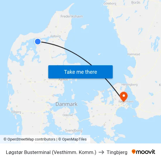 Løgstør Busterminal (Vesthimm. Komm.) to Tingbjerg map