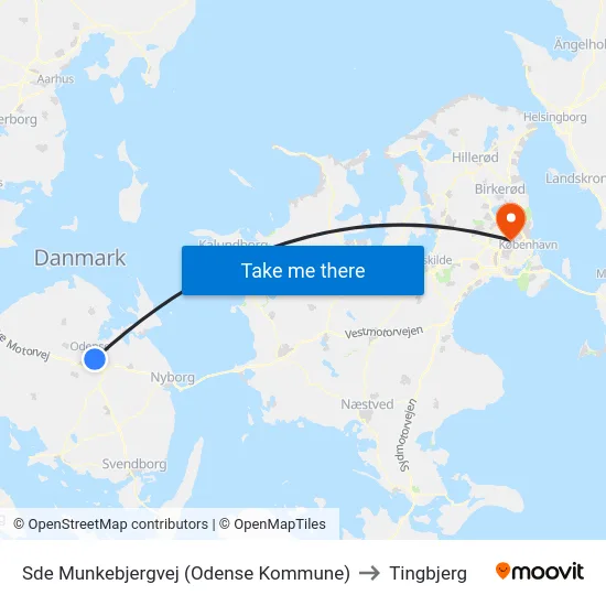 Sde Munkebjergvej (Odense Kommune) to Tingbjerg map