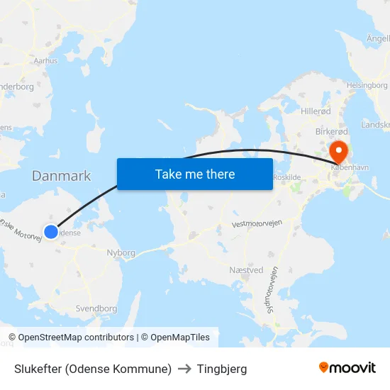 Slukefter (Odense Kommune) to Tingbjerg map