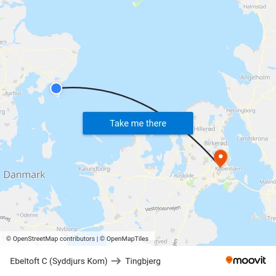 Ebeltoft C (Syddjurs Kom) to Tingbjerg map