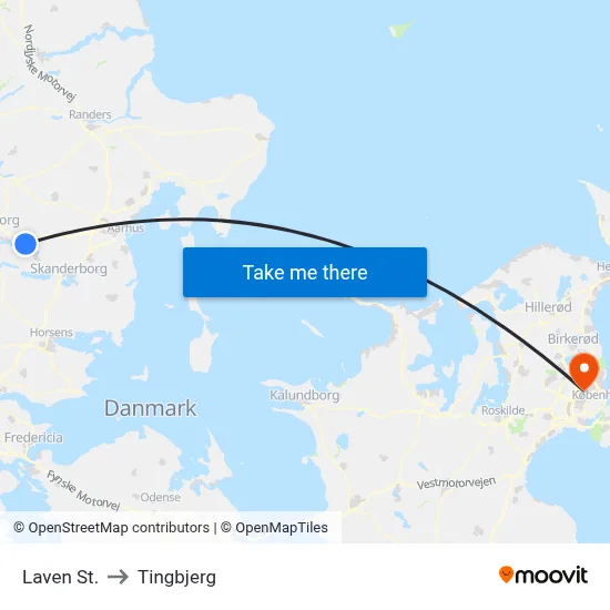Laven St. to Tingbjerg map