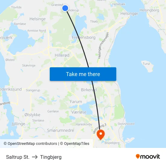 Saltrup St. to Tingbjerg map