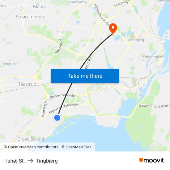 Ishøj St. to Tingbjerg map