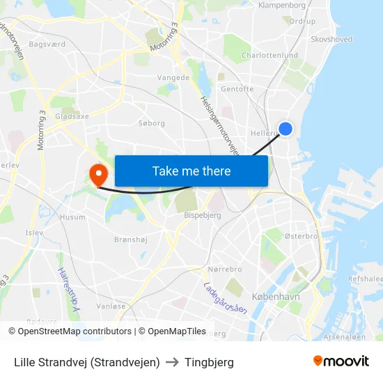 Lille Strandvej (Strandvejen) to Tingbjerg map