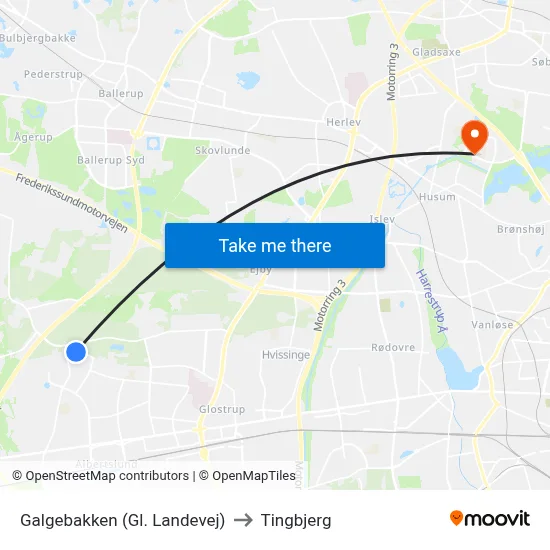 Galgebakken (Gl. Landevej) to Tingbjerg map