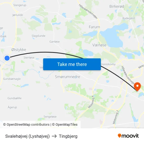 Svalehøjvej (Lyshøjvej) to Tingbjerg map