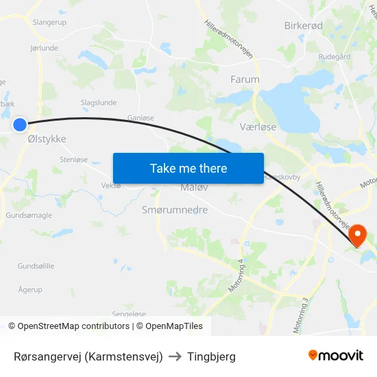 Rørsangervej (Karmstensvej) to Tingbjerg map