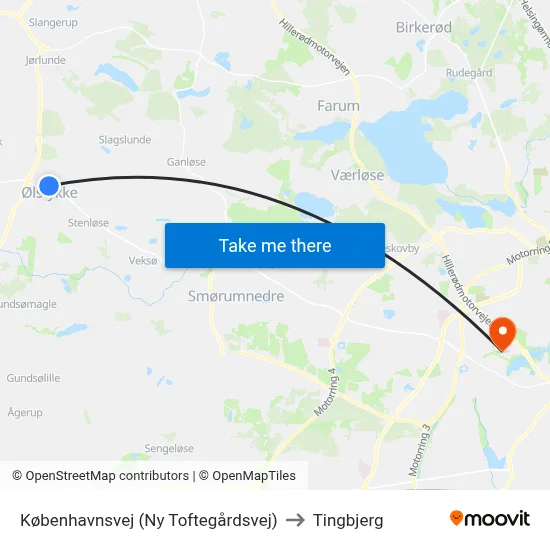 Københavnsvej (Ny Toftegårdsvej) to Tingbjerg map