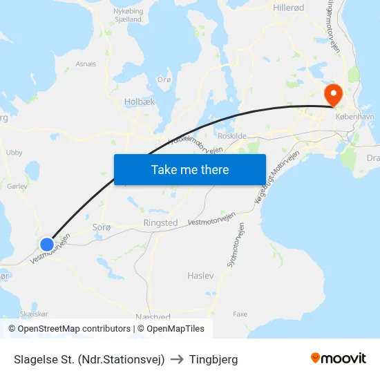 Slagelse St. (Ndr.Stationsvej) to Tingbjerg map