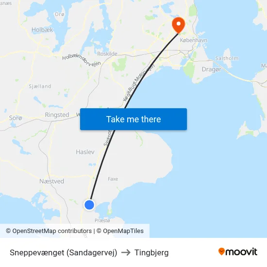 Sneppevænget (Sandagervej) to Tingbjerg map