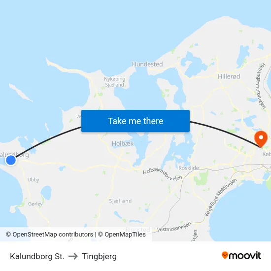 Kalundborg St. to Tingbjerg map