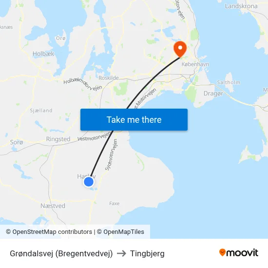 Grøndalsvej (Bregentvedvej) to Tingbjerg map