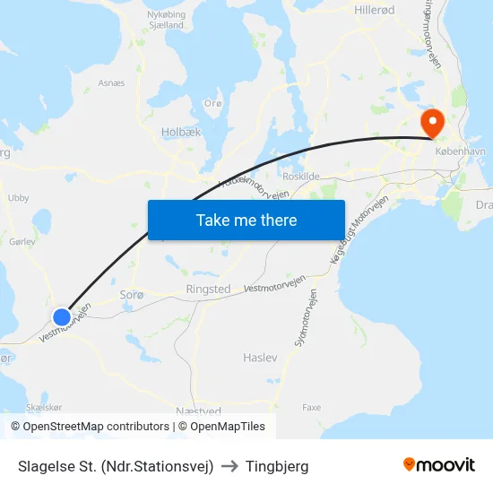 Slagelse St. (Ndr.Stationsvej) to Tingbjerg map