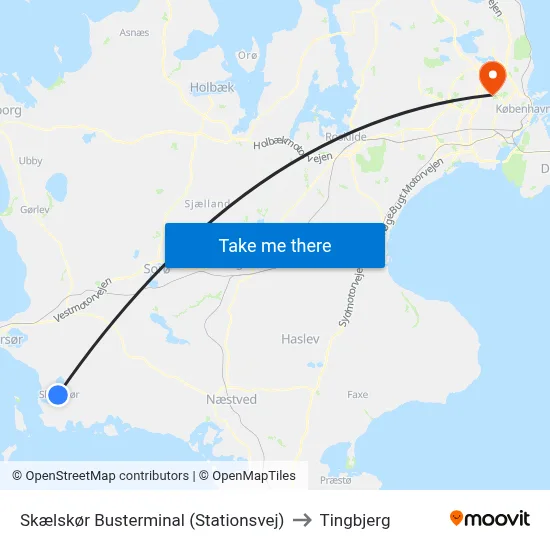 Skælskør Busterminal (Stationsvej) to Tingbjerg map