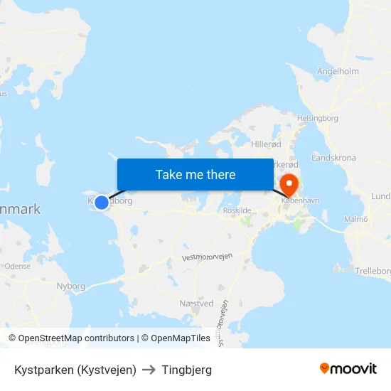 Kystparken (Kystvejen) to Tingbjerg map