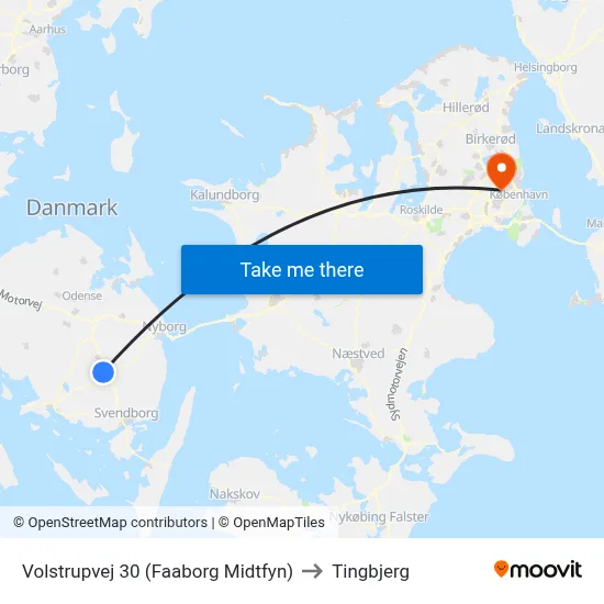 Volstrupvej 30 (Faaborg Midtfyn) to Tingbjerg map