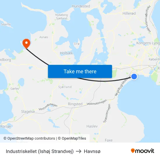 Industriskellet (Ishøj Strandvej) to Havnsø map
