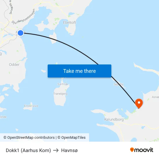 Dokk1 (Aarhus Kom) to Havnsø map