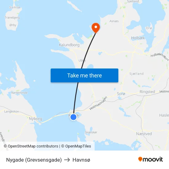 Nygade (Grevsensgade) to Havnsø map