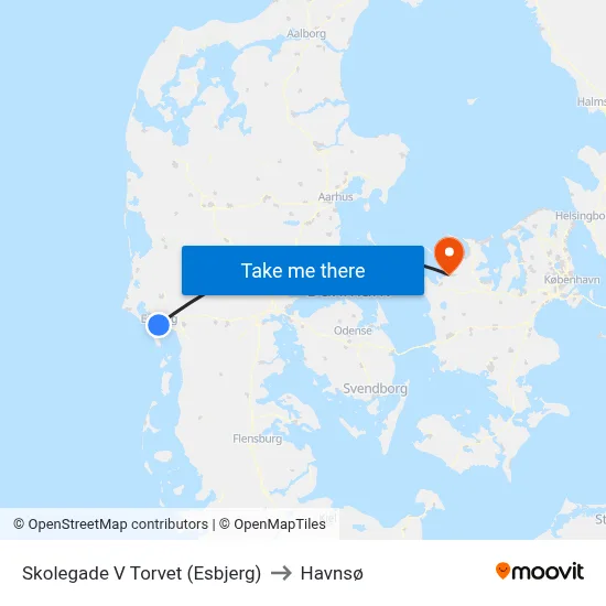 Skolegade V Torvet (Esbjerg) to Havnsø map