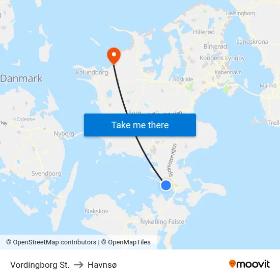 Vordingborg St. to Havnsø map